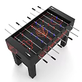 Recreational Foosball Table With Black Frame Red Blue Players Metal Rods For Indoor Fun