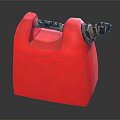 Red Plastic Fuel Can With Metal Spout And Handle Design