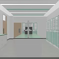 School Modern Laboratory Interior With Functional Lab Tables Cabinets Fume Hoods And Windows