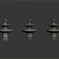 Three Tiered Stone Outdoor Garden Fountains Decorative Ornament Pieces
