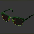 Classic Black Frame Sunglasses With Gold Accents And Tinted Lenses For Daily Use