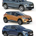 Modern SUV Cars With Grey Orange Blue Exterior And Sleek Design Features