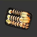 Colorful Fresh Assorted Sushi Platter With Different Types Of Delicious Seafood Rolls