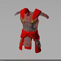Handmade Red Armor Crafted with Intricate Paper Art and Decorative Details