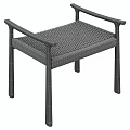 Modern Design Bench With Light Wooden Frame And Woven Seat Armrests