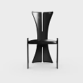 Black Modern Sleek Chair With Unique Backrest Design For Living Room