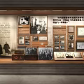 Museum Historical Exhibition Showcase Vintage Artifacts Old Photos And Text Displays