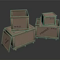 Wooden Shipping Crates With Fragile Labels Stacked And Open Design