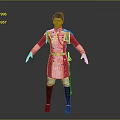 Military Uniform In Red White With Gold Accents Black Hat White Gloves And Boots