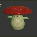 Cute Plant Shaped Mushroom Decor With Red Cap And Beige Body