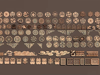 Intricate Carved Decorative Patterns With Various Traditional Designs And Artistic Motifs 3d model