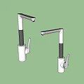 Modern Stainless Steel Faucet With Black Wrapped Handle And Sleek Design