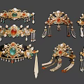 Intricate Traditional Ornate Pendants With Pearl Gemstone Accents And Golden Tassels
