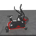 Black and Red Air Bike Fitness Equipment With Fan Resistance Seat And Handlebars