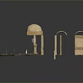Ancient Architectural Components 3D Models Arches Columns Stone Slabs With Reflection Effect