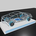 Futuristic Car Concept with Glowing Lines Battery Pack and Illuminated Wheels Tech Design