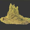 Vibrant Colorful Plant Structure With Hill Like Shape Purple Pink Base And Green Yellow Foliage