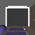 Spacious Yoga Fitness Studio With Gray Mats Purple Exercise Balls And Wooden Floors