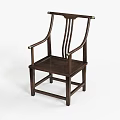 Traditional Chinese Dark Brown Wooden Armchairs Featuring Classic Armrest Design