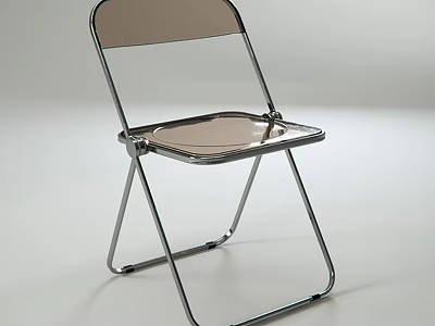 Modern Transparent Leisure Chair With Clear Seat Back And Metal Frame 3d model