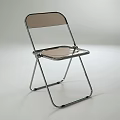 Modern Transparent Leisure Chair With Clear Seat Back And Metal Frame