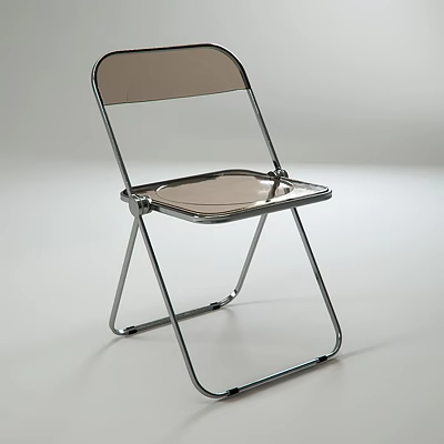 Modern Transparent Leisure Chair With Clear Seat Back And Metal Frame 3d model