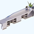 Modern reception desk 3d model