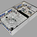 Spacious Clothing Store Interior With Well Arranged Clothing Racks And Display Shelves