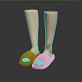 Light Green Home Slippers With Textured Upper And Comfortable Non Slip Sole