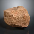 Natural Wooden Stone Block Displaying Rough Textured Surface And Earthy Brown Tone