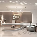 Modern Front Desk Streamline Front Desk 3d model