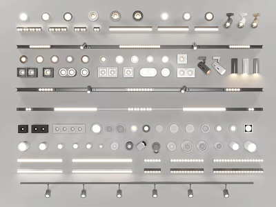 Various Designs of Downlights and Spotlights for Modern Home Ceiling Lighting 3d model