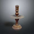 Vintage Wooden Candlestick With Multi Tiered Design And Carved Decorative Base