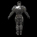 Game Movie Character With Detailed Metallic Armored Suit And Futuristic Design