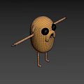 Yellow Cartoon Character With Big Eyes Open Arms And Simple Limbs
