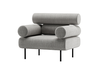 Modern Single Sofa Fabric Single Sofa 3d model