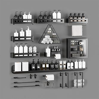 Modern Toiletries Bathroom Shelf Combination Bathroom Rack Towel Rack Bath Products Rack Bath Products Combination Bathroom Accessories 3d model