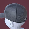 Dark Baseball Cap With Mesh Panel And Button On Mannequin 3d model