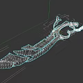 Unique Decorative Weapon With Green Serrated Blade And Metallic Hilt Design