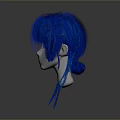 Game and Movie Character Featuring Blue Short Hair Wig With Two Braids And Blue Tassels