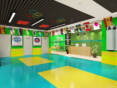 Modern Taekwondo Room Taekwondo Hall 3d model