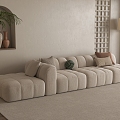 Cream wind sofa combination 3d model