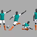 Sports Clothing Store Displaying Green Tops White Pants And Orange Socks With Football Themed Mannequins
