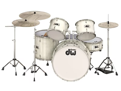 Complete Musical Instruments Drum Set With Drums Cymbals And Stands 3d model