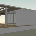 Modern Building Exterior with Large Glass Windows Open Design and Wooden Deck