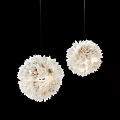 Elegant White Floral Textured Pendant Lights For Modern Interior Design 3d model