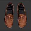 Brown Leather Moccasin Shoes with Tassel Detail and Stitched Upper Design for Men