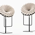 Modern Petal Shaped Bar Stools With Upholstered Seats And Black Metal Frames