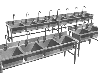 Industrial LOFT dish washing basin sink 3d model Industrial LOFT dish washing basin sink 3d model