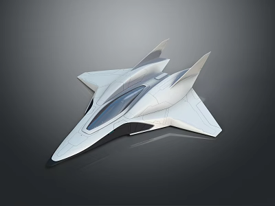 Futuristic Aircraft Concept With Sleek White Aerodynamic Design And Transparent Cockpit 3d model
